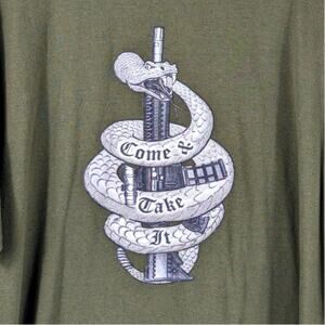 Rothco Come And Take It Graphic T Shirt Mens 2XL Olive Green Rifle Snake Tee USA